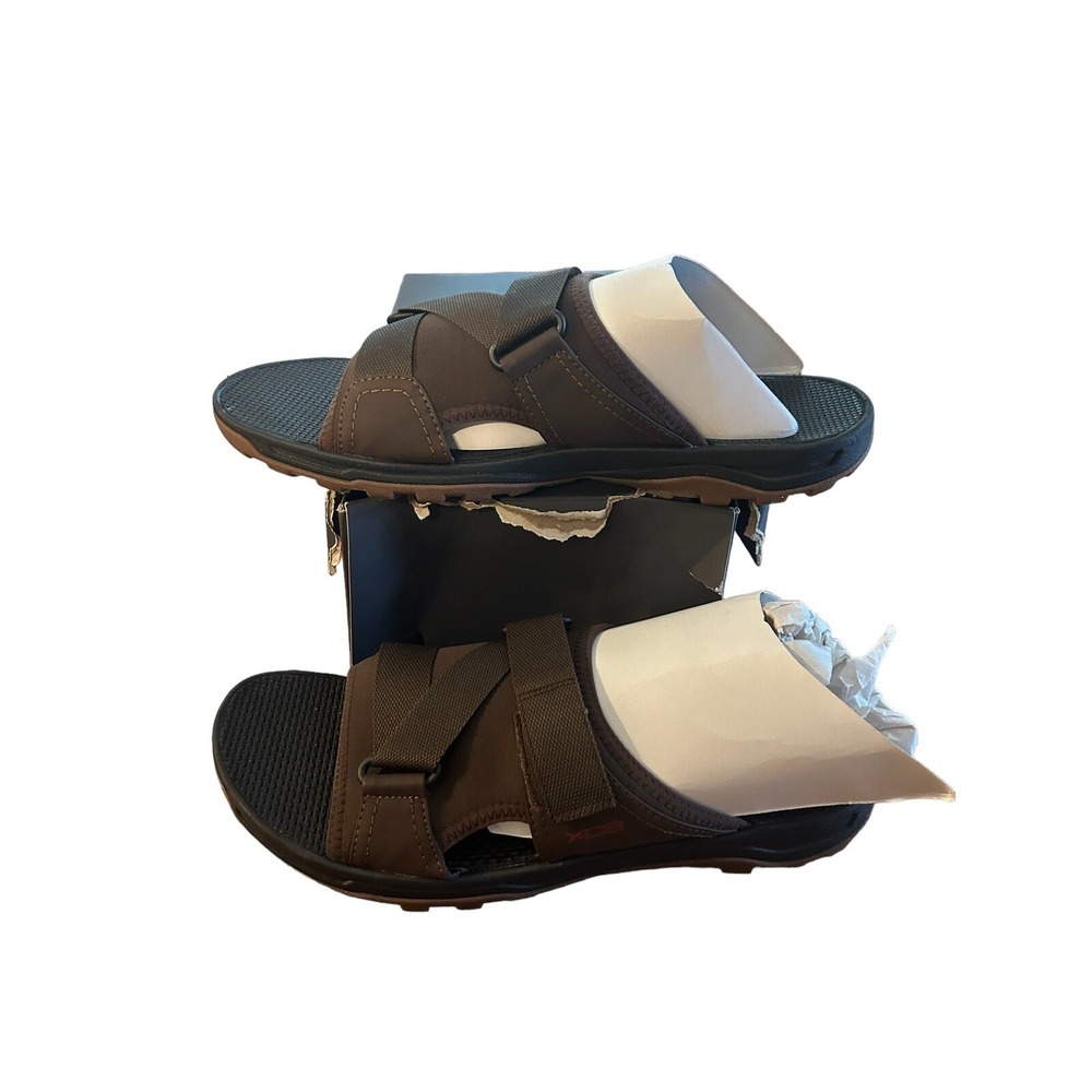 Rockport‎ XCS Trail Sandals Mens Brown Fabric Slide Open Toe Slip NEW 12 W NEW